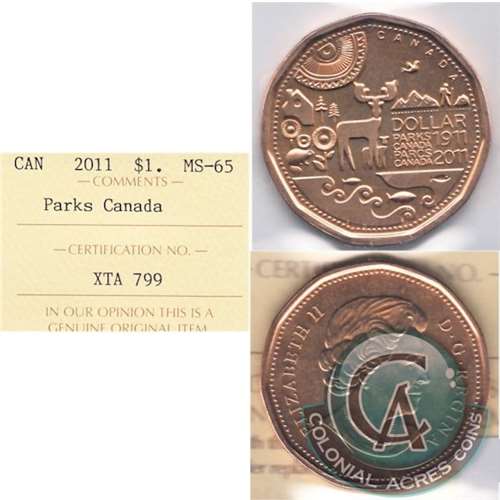 2011 Canada Parks Canada Dollar ICCS Certified MS65