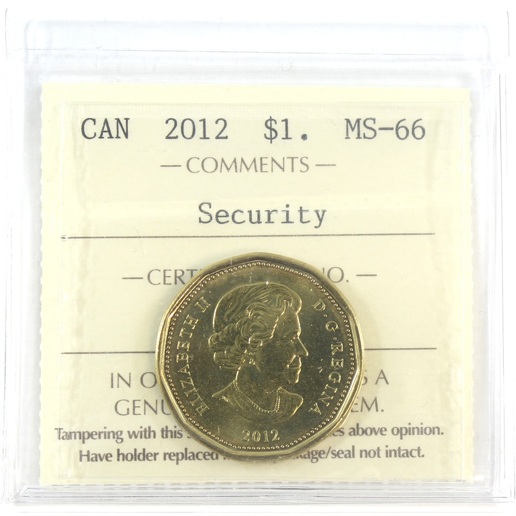 2012 Canada Security Loon Dollar ICCS Certified MS66