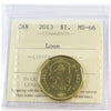2013 Canada Loon Dollar ICCS Certified MS66