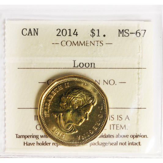 2014 Canada Loon Dollar ICCS Certified MS-67