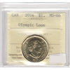 2014 Canada Olympic Loon Dollar ICCS Certified MS66