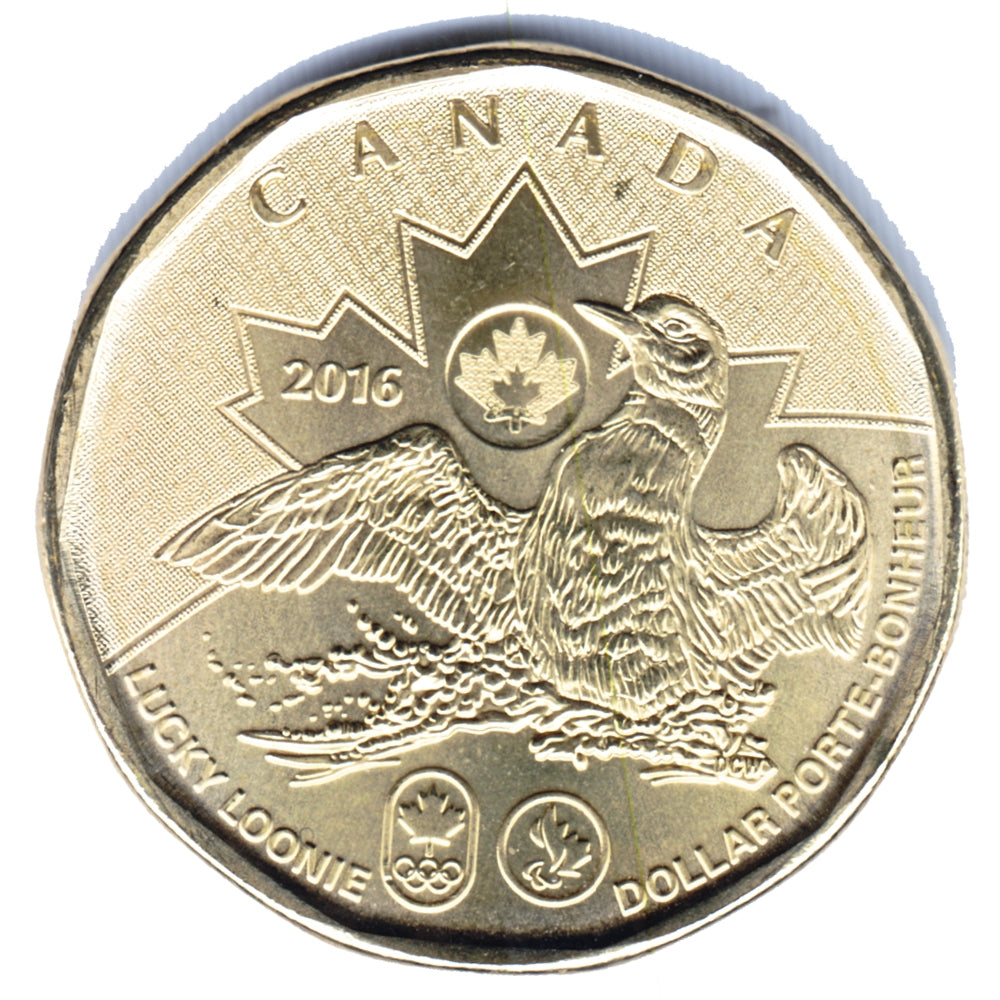 2016 Canada Olympic Loon (Lucky) Dollar Brilliant Uncirculated (MS63)