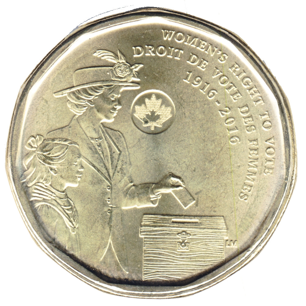 2016 Canada Women's Right To Vote Dollar Brilliant Uncirculated (MS63)
