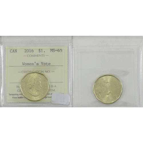 2016 Canada Women's Right to Vote Dollar ICCS Certified MS65
