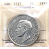 1947 Blunt 7 Canada Dollar ICCS Certified EF45