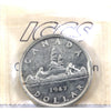 1947 Blunt 7 Canada Dollar ICCS Certified EF45