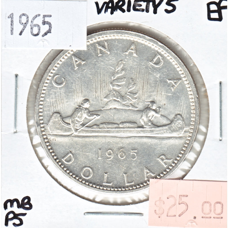 1965 Medium Beads Ptd. 5 (Variety 5) Canada Dollar Extra Fine (EF40)