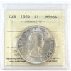 1959 Canada Dollar Choice Brilliant Uncirculated (MS64)