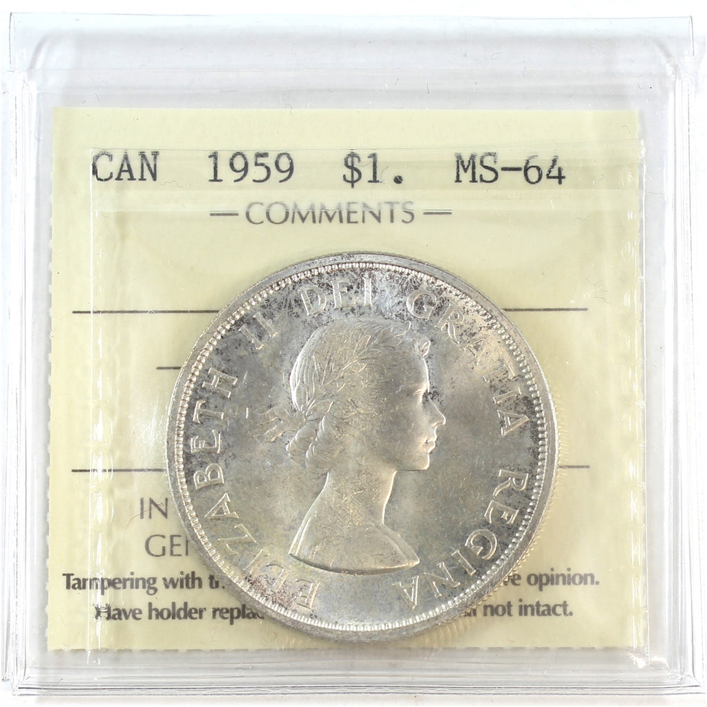 1959 Canada Dollar Choice Brilliant Uncirculated (MS64)