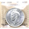 1938 Canada Dollar ICCS Certified AU50
