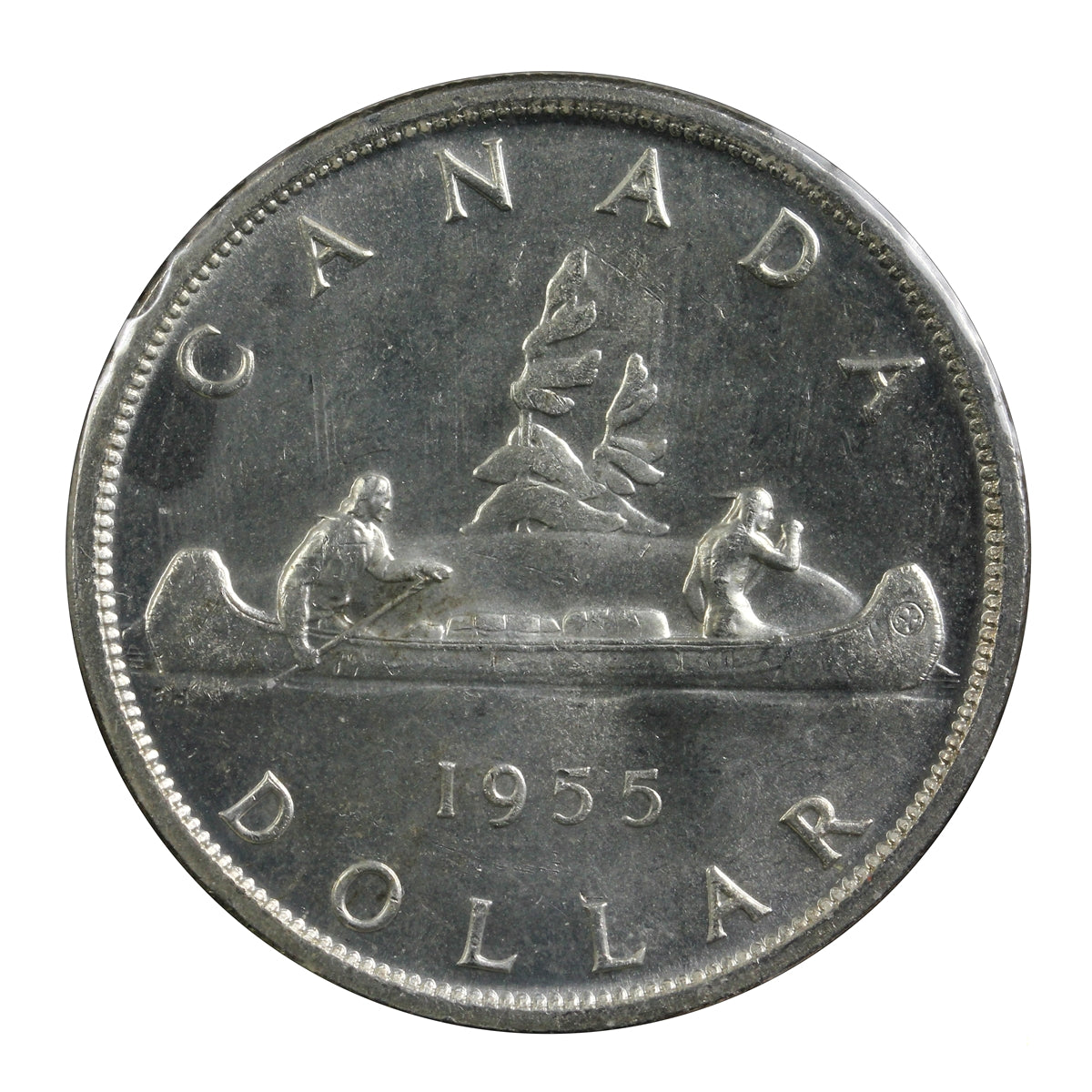 1955 Canada Dollar UNC+ (MS62) Cameo