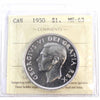 1950 Canada Dollar ICCS Certified MS63