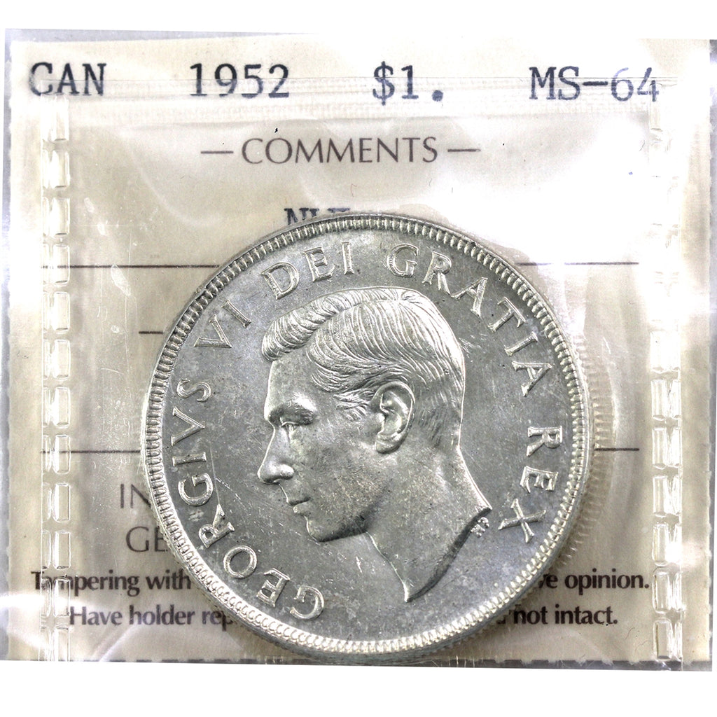1952 NWL Canada Dollar ICCS Certified MS64