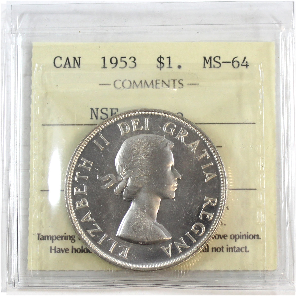 1953 NSF Canada Dollar ICCS Certified MS64 Cameo
