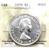 1958 Canada Dollar ICCS Certified MS63