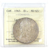1965 Large Beads Blunt 5 (Type 3) Canada Dollar ICCS Certified MS65 (XDJ 380)