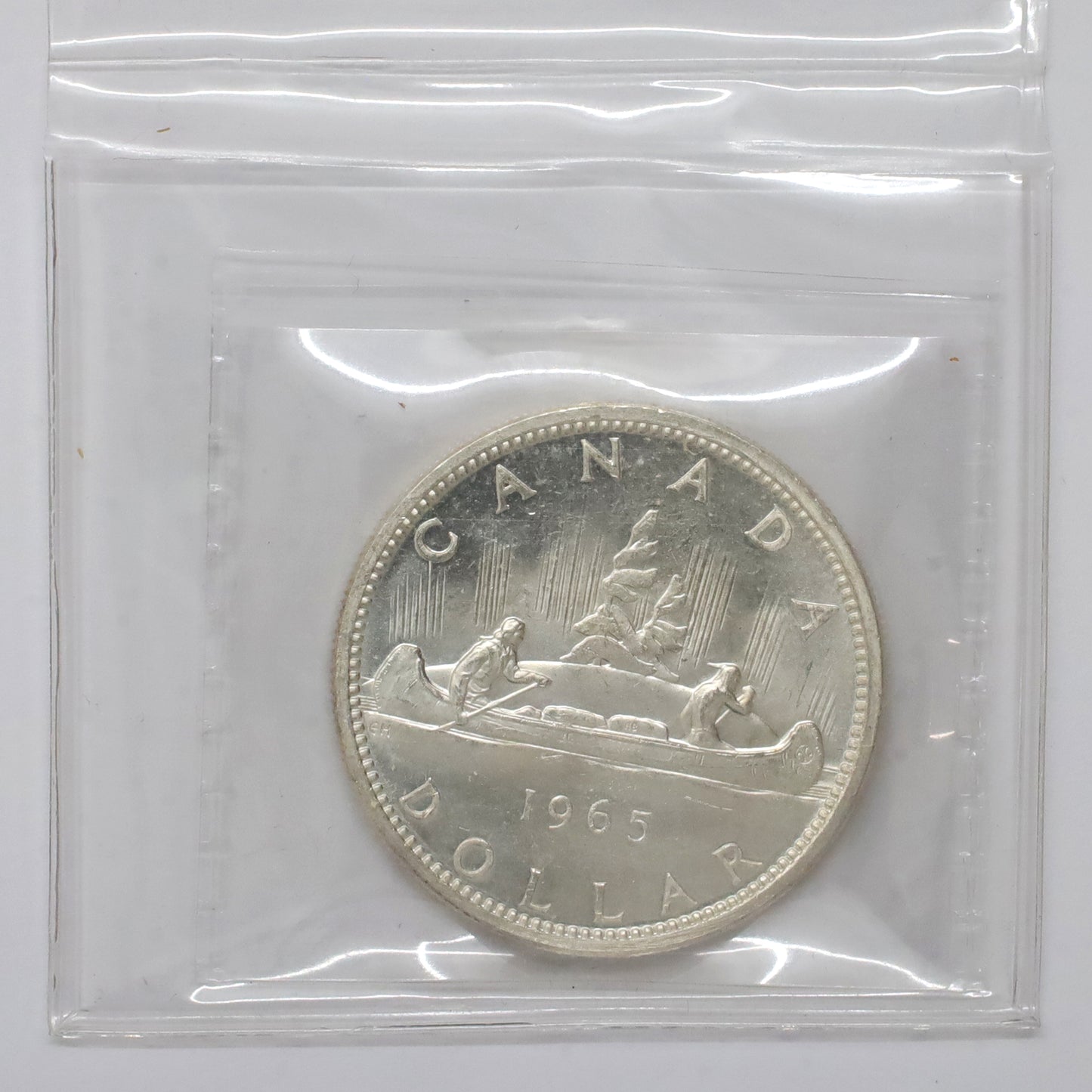 1965 Medium Beads Ptd. 5 (Type V) Canada Dollar ICCS Certified MS62 Cameo