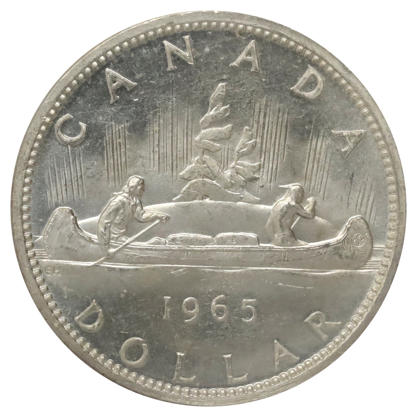 1965 Medium Beads Ptd. 5 (Type V) Canada Dollar ICCS Certified MS62 Cameo