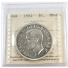 1952 NWL Canada Dollar ICCS Certified MS63