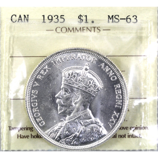 1935 Canada Dollar ICCS Certified MS63