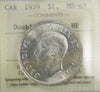 1939 Double Punched HP Canada Dollar ICCS Certified MS63
