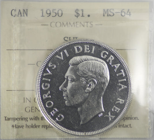 1950 SWL Canada Dollar ICCS Certified MS64 (XHI 092)