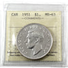 1951 Canada Dollar ICCS Certified MS63