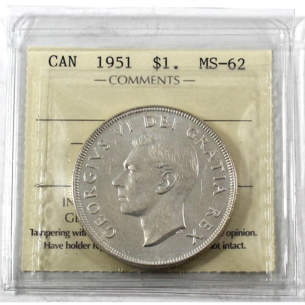 1951 Canada Dollar ICCS Certified MS62