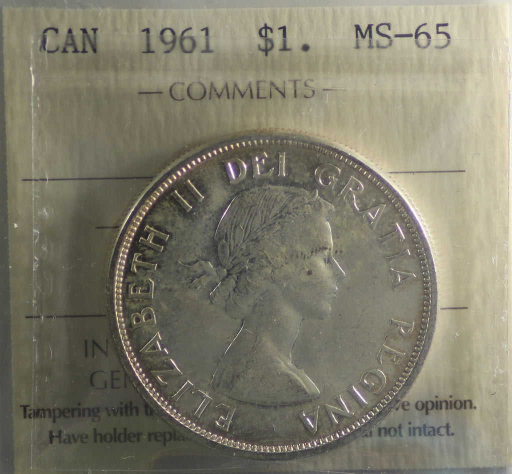 1961 Canada Dollar ICCS Certified MS65 (XUM 090)