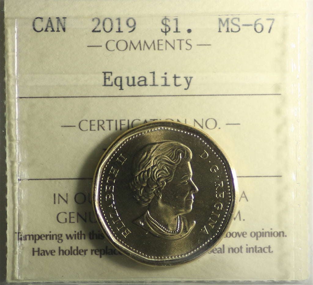 2019 Equality Canada Loon Dollar ICCS Certified MS67