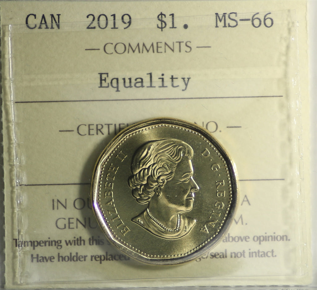 2019 Equality Canada Loon Dollar ICCS Certified MS66