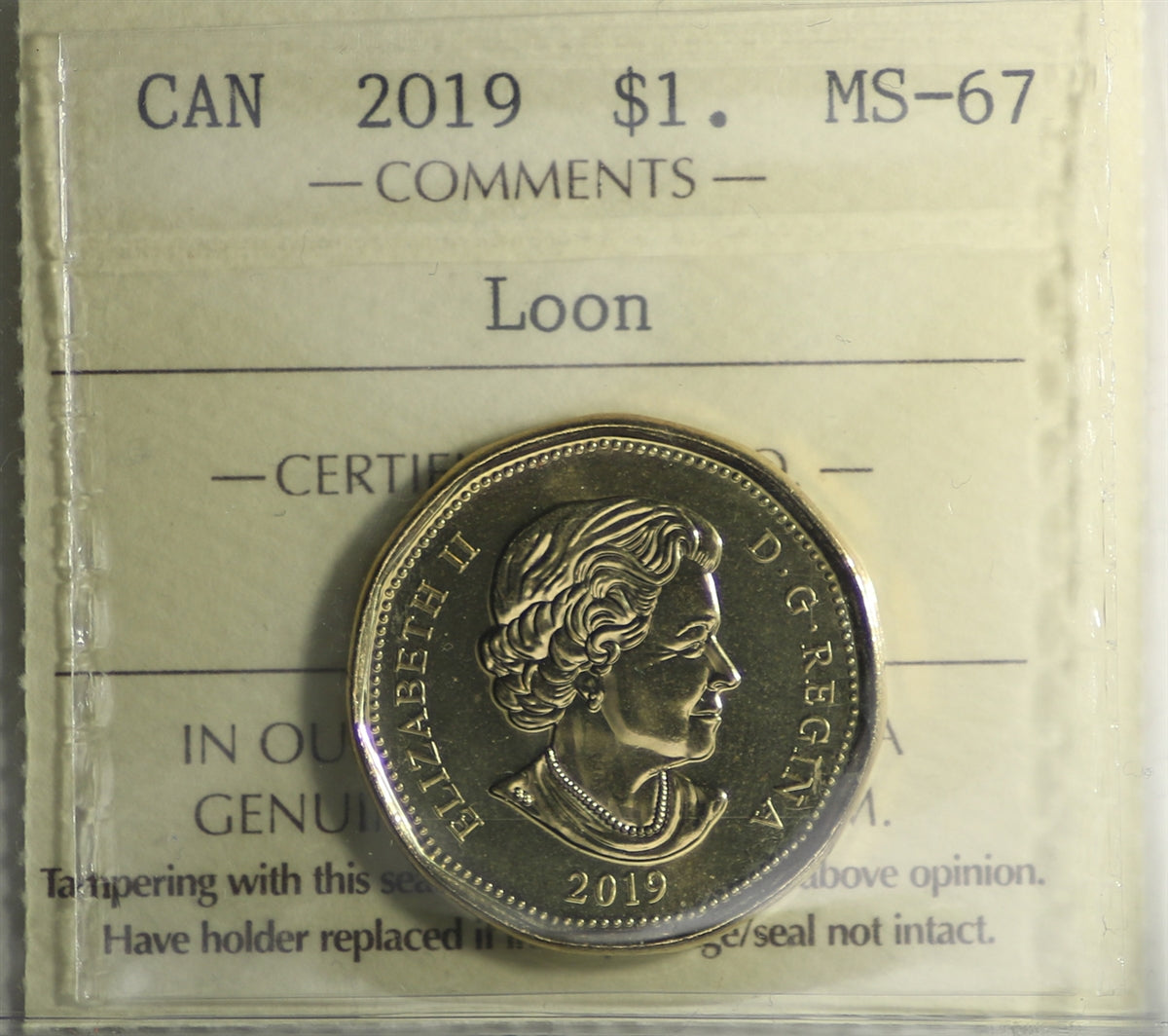 2019 Canada Loon Dollar ICCS Certified MS67