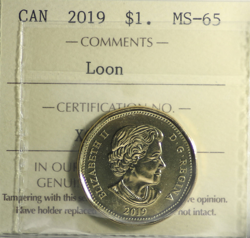 2019 Canada Loon Dollar ICCS Certified MS65
