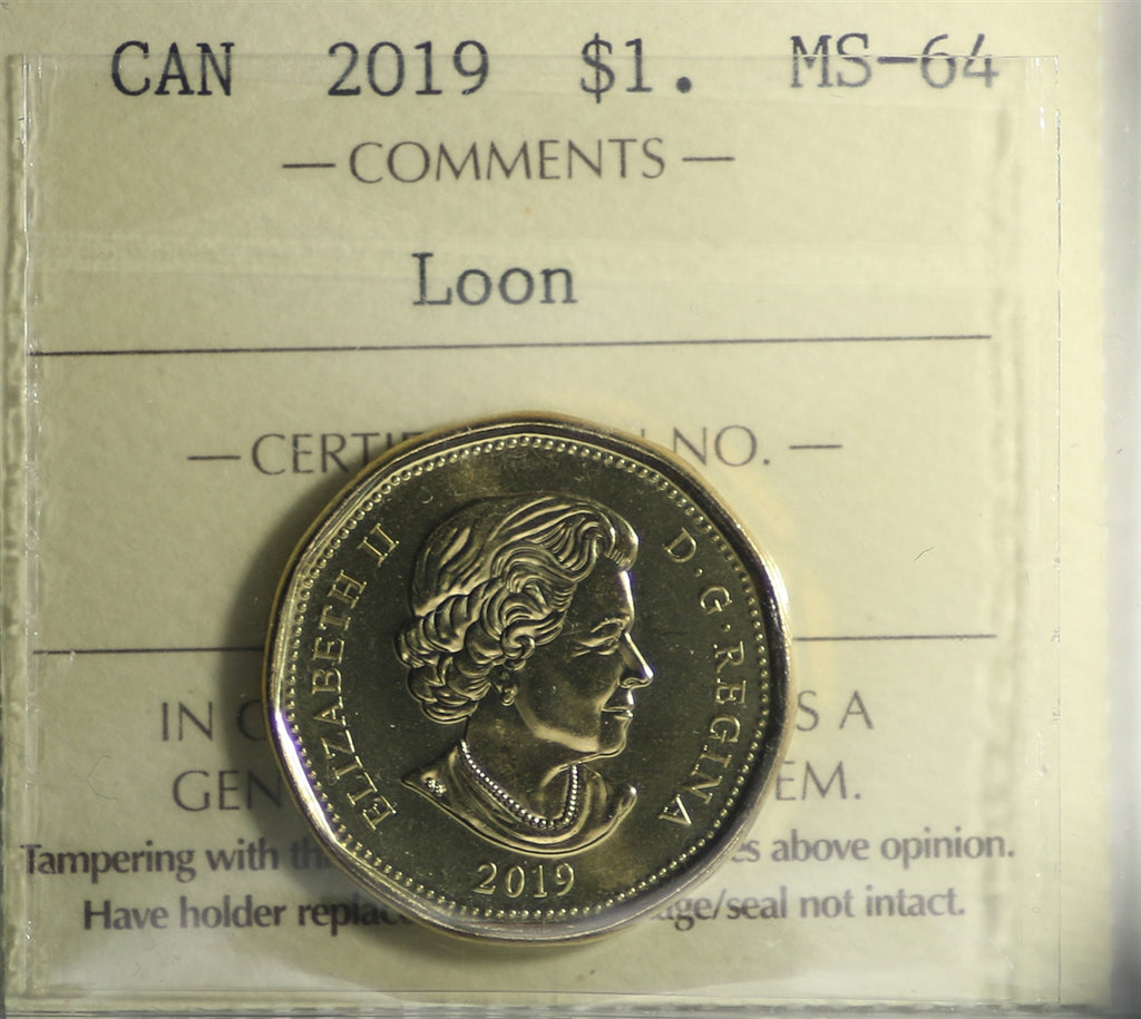 2019 Canada Loon Dollar ICCS Certified MS64