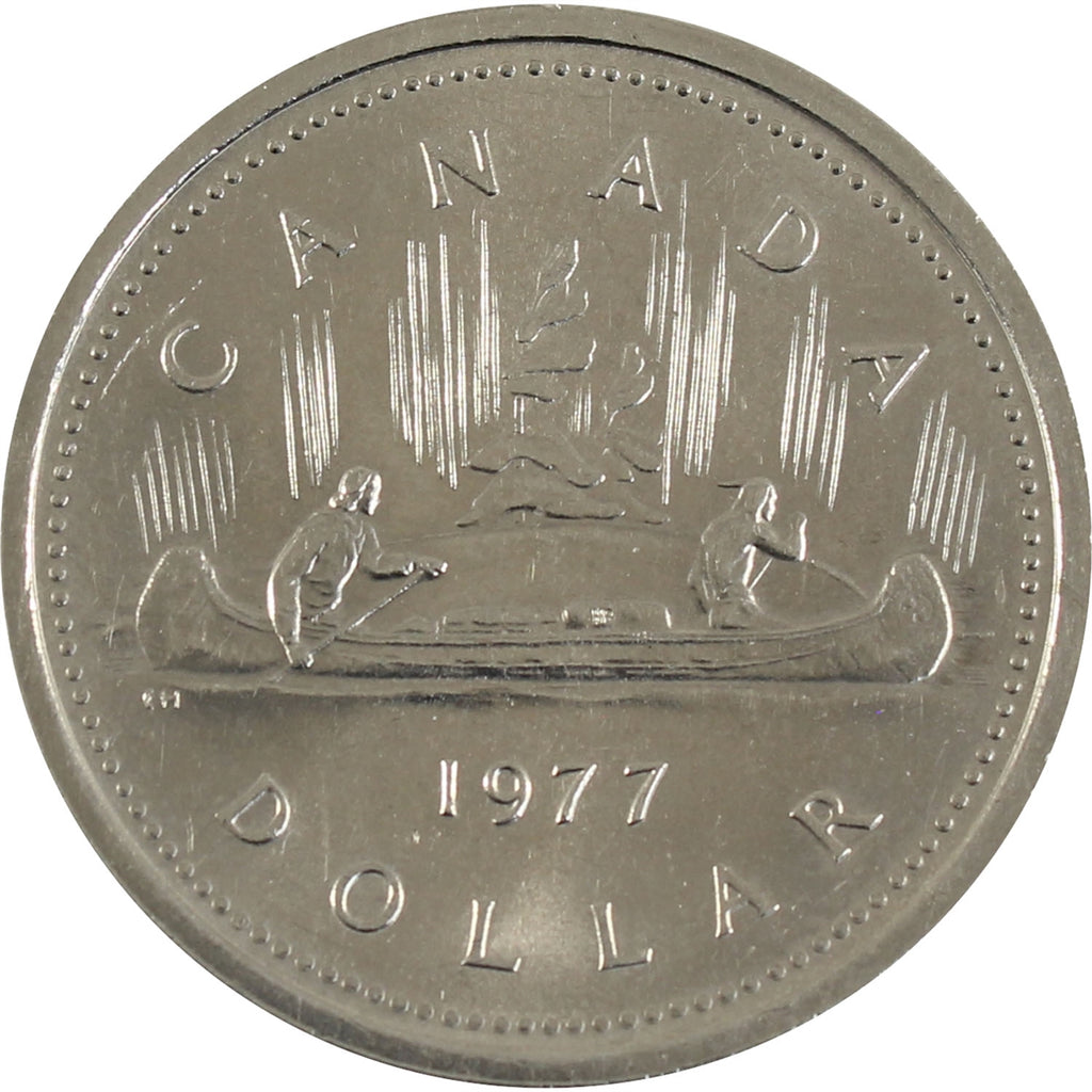 1977 Var. 3 Det. Jewel SWL Canada Nickel Dollar AU-UNC (AU55)