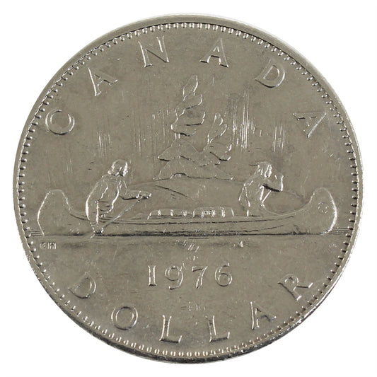 1976 Attached Jewel Canada Nickel Dollar Almost Uncirculated (AU50)