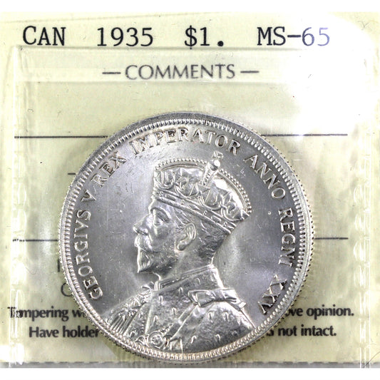 1935 Canada Dollar ICCS Certified MS65 (XZD 003)