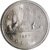 1977 Var. 2 Det. Jewel LWL Canada Nickel Dollar Almost UNC (AU50)