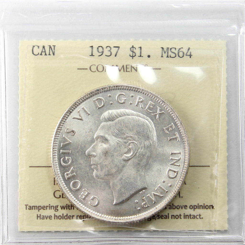 1937 Canada Dollar ICCS Certified MS64 (FQ 168)