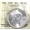 1937 Canada Dollar ICCS Certified MS64 (XSW 740)