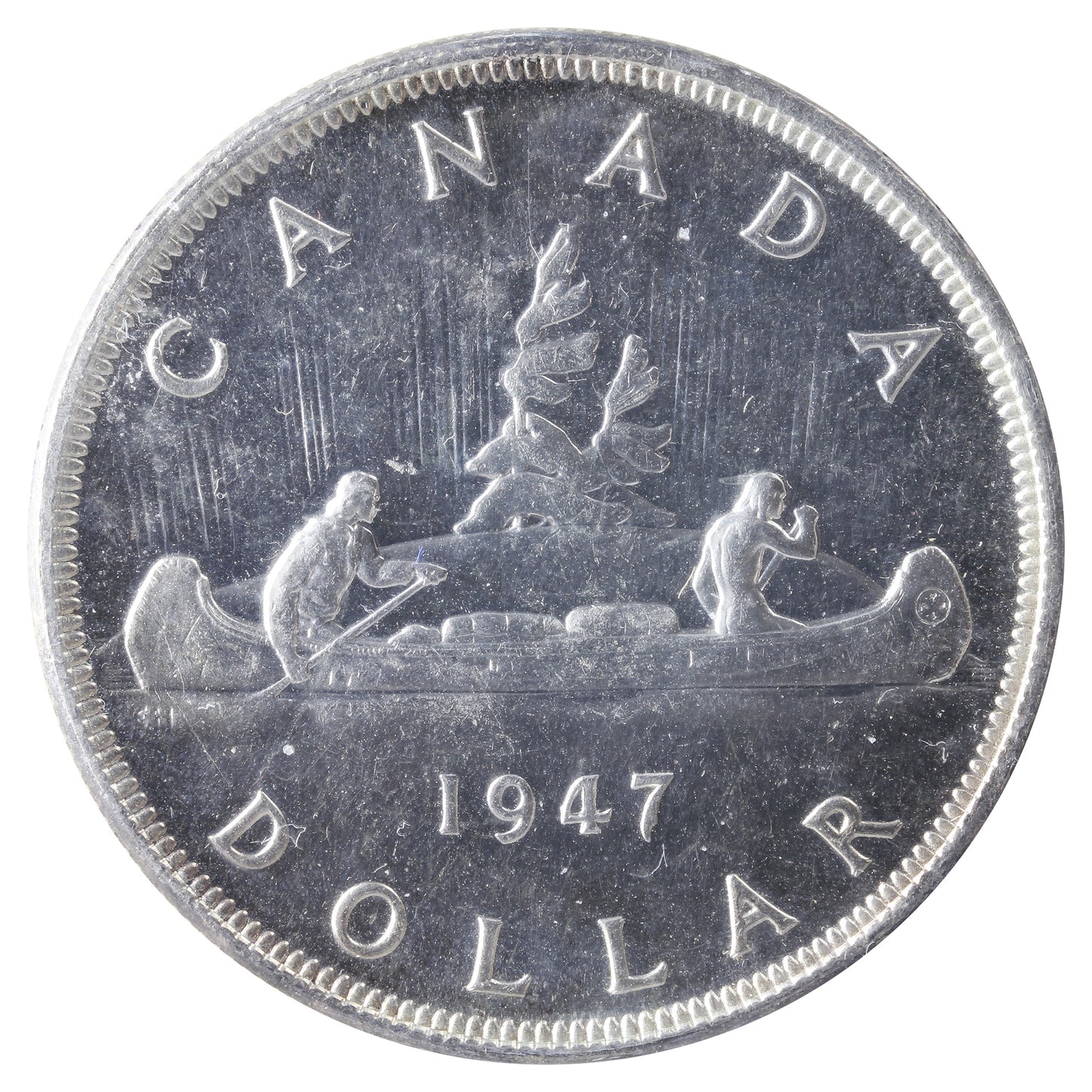 1947 Pointed 7 Canada Dollar ICCS Certified MS63 (XLI 785)
