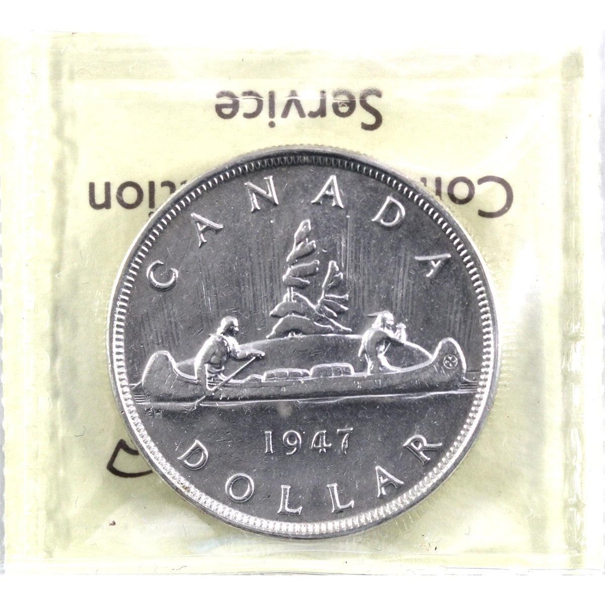 1947 Pointed 7; Quadruple HP Canada Dollar ICCS Certified VF20