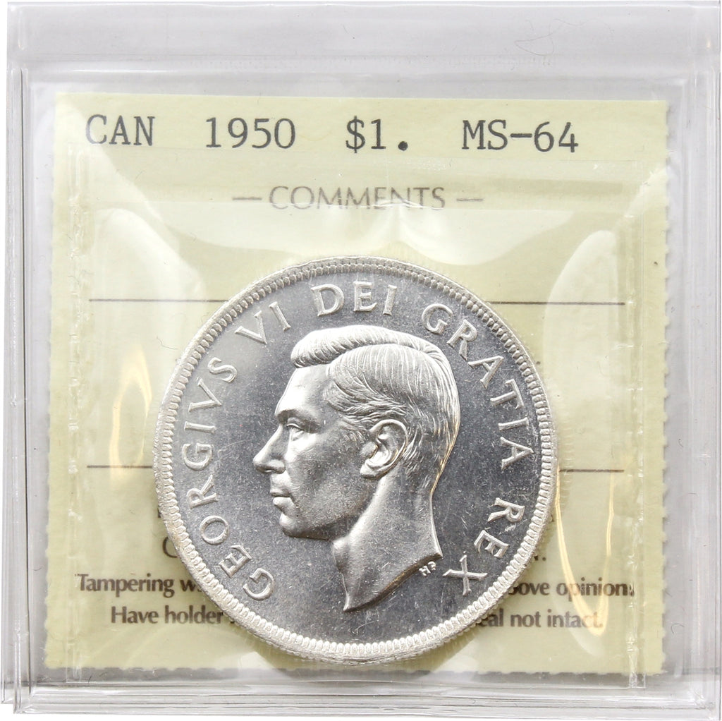 1950 Canada Dollar ICCS Certified MS64