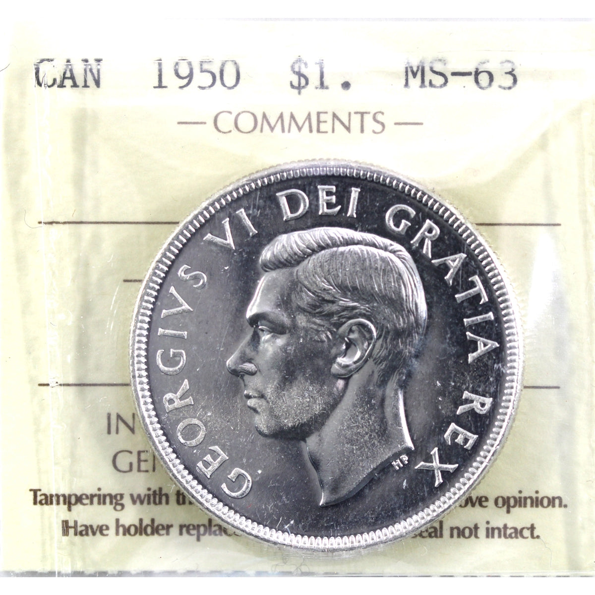1950 SWL Canada Dollar ICCS Certified MS63