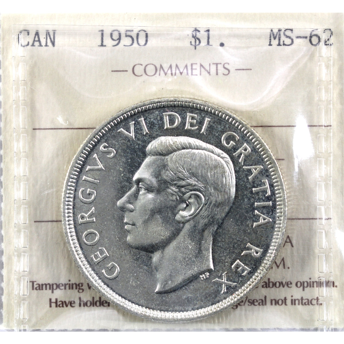 1950 SWL Canada Dollar ICCS Certified MS62