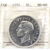 1951 Canada Dollar ICCS Certified MS60