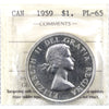 1959 Canada Dollar ICCS Certified PL65