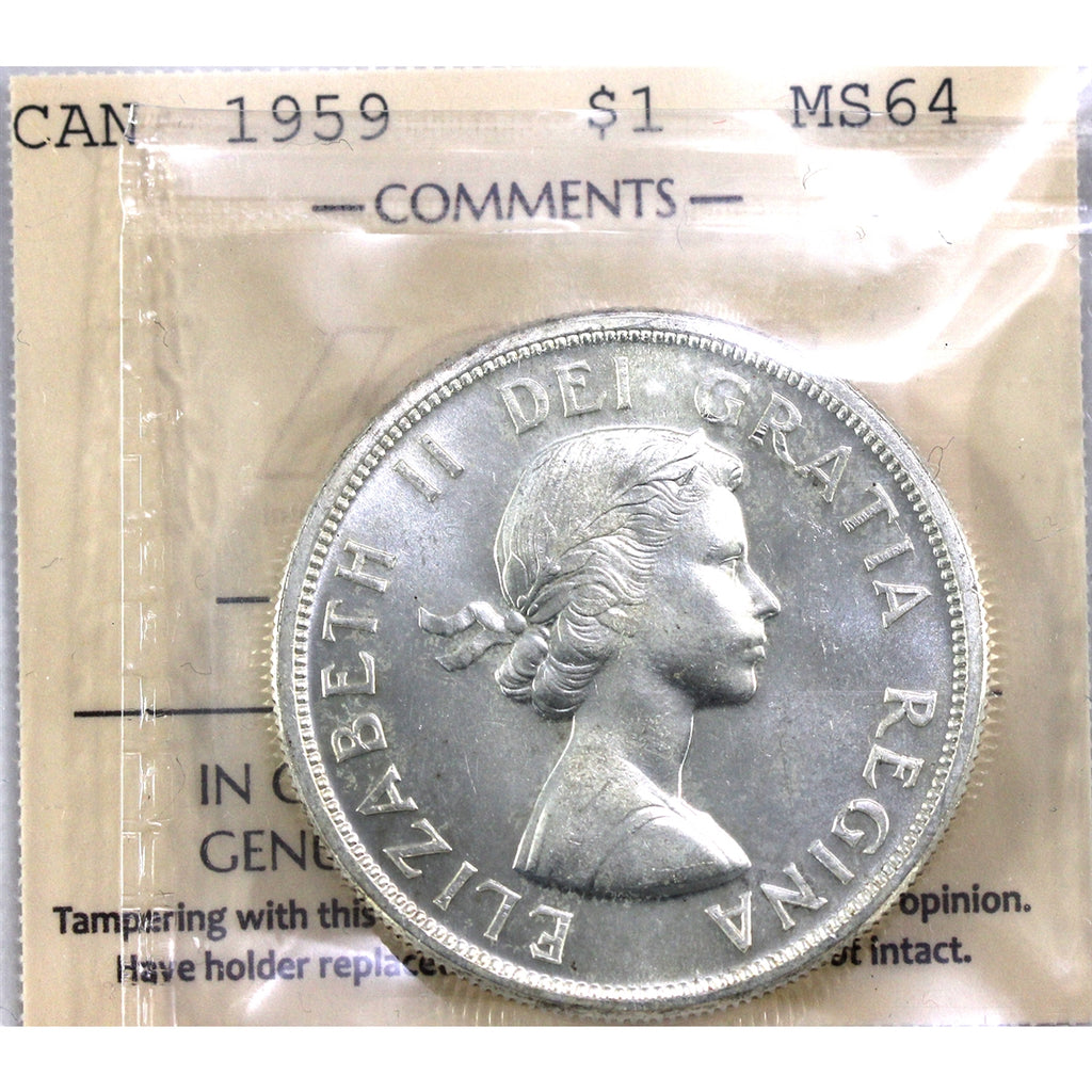 1959 Canada Dollar ICCS Certified MS64