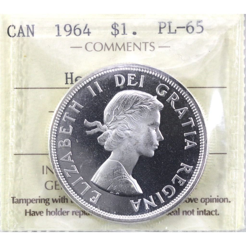 1964 Canada Dollar ICCS Certified PL65