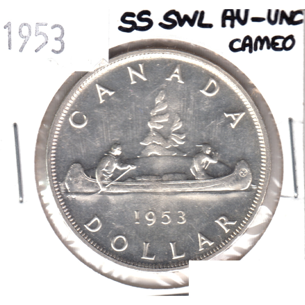 1953 SS SWL Canada Dollar AU-UNC Cameo (AU55)
